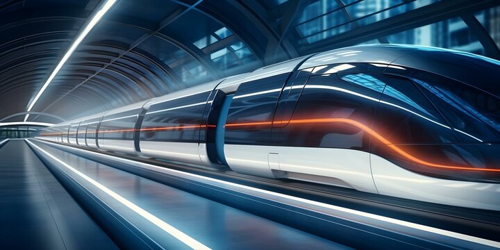 Underground hyperloop tunnel network with magnetic levitation tech for frictionless travel. Concept Hyperloop, Underground Tunnel, Magnetic Levitation, Frictionless Travel, Future Transportation