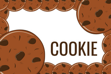 Frame of cookie banner.  Gingerbread cookies with chocolate drops