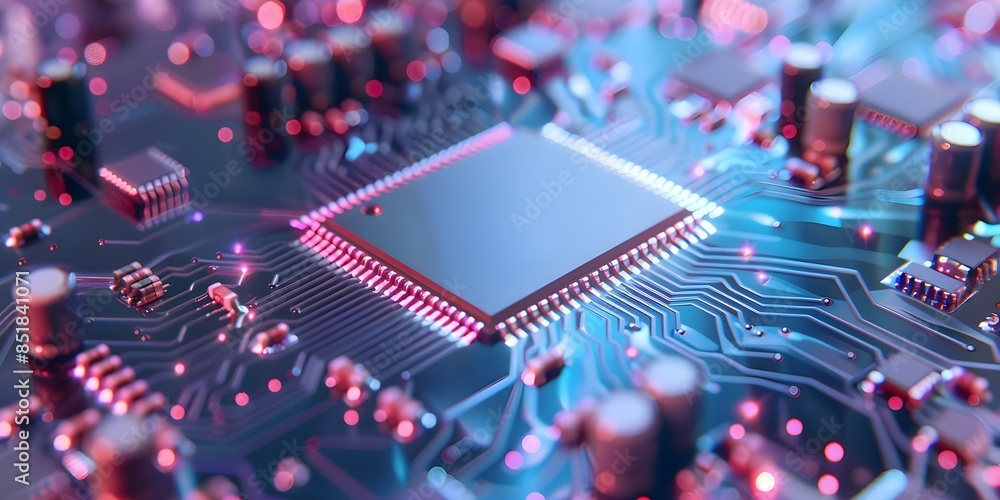 Poster advancing electronics through cuttingedge semiconductor production for quality and scalability. conc