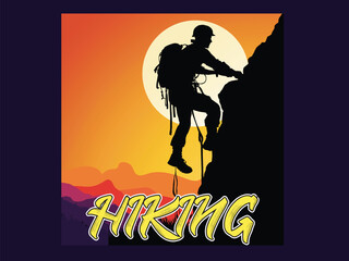 Vector Hiking T-Shirt Design: Adventure-Inspired Graphics for Outdoor Enthusiasts and Trailblazers.