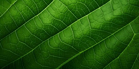 Fototapeta premium Macro Photography Capturing the Organic Texture of Nature's Green Leaves. Concept Macro Photography, Organic Texture, Nature, Green Leaves, Close-Up Shots
