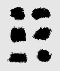 Abstract vector illustration of black brushstrokes on a white background