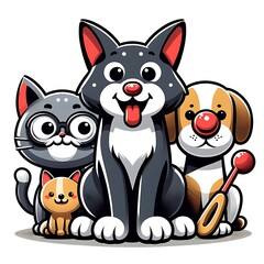 A group of cartoon animals eyecat design drawing graphicching optimized unique eyecat design drawing graphicching.