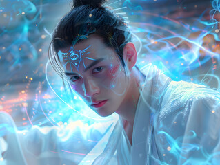 Cyberpunk Swordsman - Futuristic Fusion of Tradition and Technology in Ultra-Realistic 3D Rendering