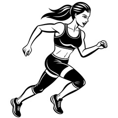 fitness-woman-in-black-and-white-run
