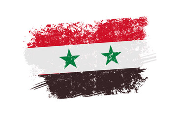 Syria flag with grunge effect - vector illustration