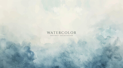 Abstract horizontal watercolor background. Neutral light colored empty space background illustration