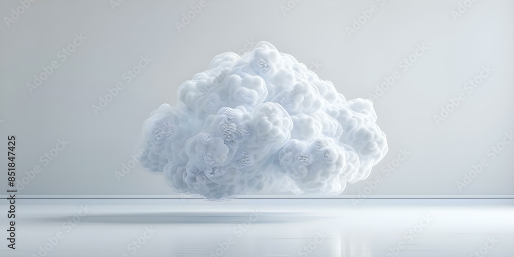 Poster design embossed mesh symbolizing cloud computing internet connections in 3d. concept 3d design, embo