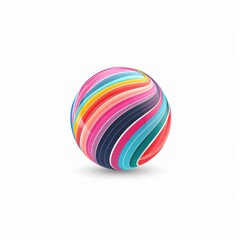 Obraz premium Abstract Colorful Sphere with Swirling Stripes