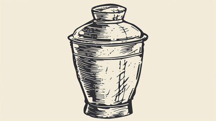 Hand Drawn Sketch of a Cocktail Shaker