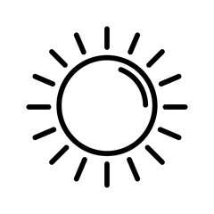Sun line icon. Gardening icon. Planting icon isolated on white background. Transparent background, minimalist symbol. Vector images