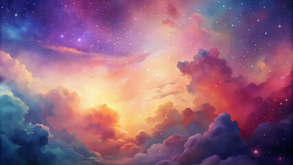 Naklejka premium Luxury white armchair in the clouds 3d render Generative AI