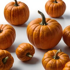 Pumpkins On Empty Background