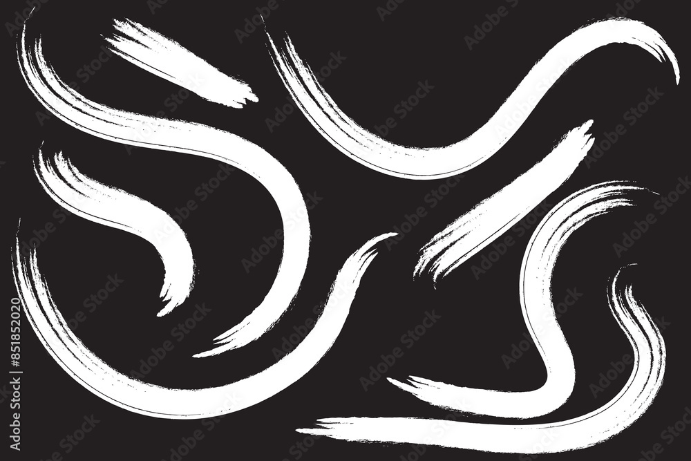 Aufkleber wavy and swirled brush strokes seamless pattern. thick and bold texture curved lines. abstract art b