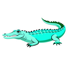 Obraz premium alligator, featuring bright turquoise hues, ideal for children’s media and creative design elements