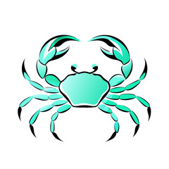  cartoon illustration of a crab with large claws