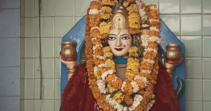 Altar dedicated to Dhanvantari is the physician of the devas in Hinduism. He is regarded as an avatar of Vishnu. He is mentioned in the Puranas as the god of Ayurveda