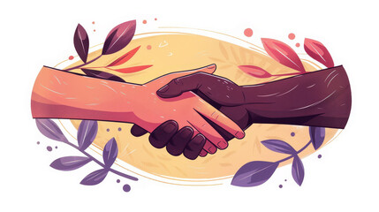 handshake between two people, representing the idea of unity and friendship in an illustration with a flat design style