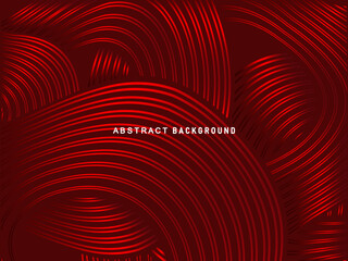 Abstract red glowing geometric lines on dark red background. Modern shiny red circle lines pattern. Futuristic technology concept, perfect for covers, posters, banners, brochures, websites, etc.