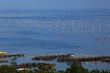 The scenery of Ko Yo fishing Village, Songkhla Lake, Songkhla Province, Thailand 