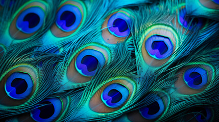 Peacock feathers background.