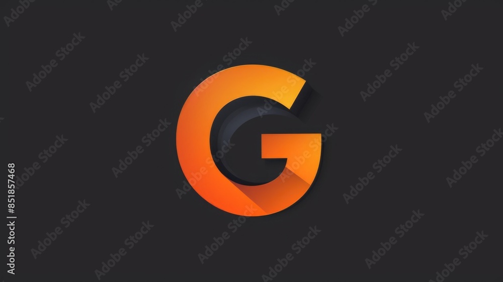 Poster a close-up view of the letter g with a long shadow on a black background
