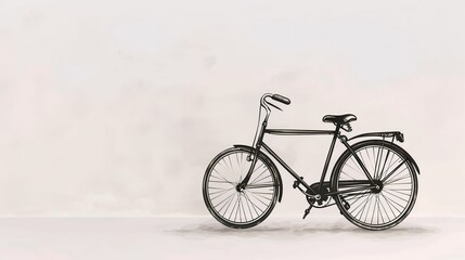 Fototapeta premium A classic vintage bicycle with a simple, minimalist design standing against a clean, neutral background.