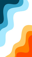 Abstract wavy Background. blue and orange background. abstract blue color wallpaper for phone. Abstract curvy orange background.