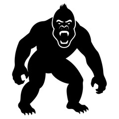 gorilla in action silhouette