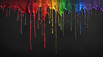 Obraz premium Rainbow Dripping Paint