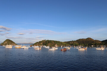 Ships docked in Labuan Bajo harbor