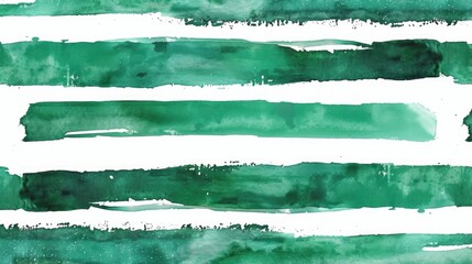 Obraz premium Watercolor painting featuring green stripes on a white background, suitable for use in designs or as a decorative element