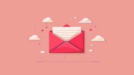 Newsletter Template flat design front view monthly update theme cartoon drawing Monochromatic Color Scheme