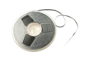 Naklejka premium Film reel isolated on white background. Space for text