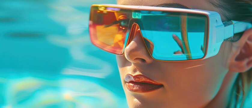 A closeup of a sleek, wearable device that monitors UV exposure and alerts the user when it s time to seek shade during summer activities