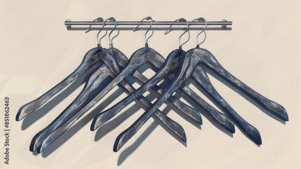 Poster A collection of scissors hung on a metal rack