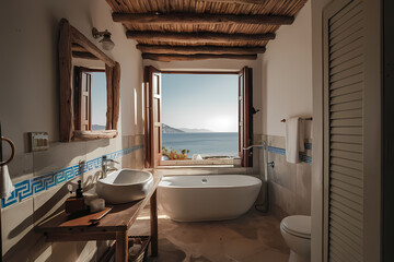 Greek style bathroom design