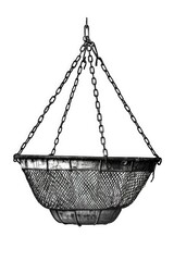 Obraz premium A simple illustration of a hanging basket with flowers