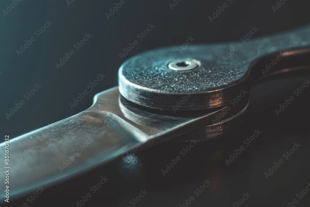 Aufkleber a close-up shot of a knife lying on a table, suitable for use in scenes where a character is prepari