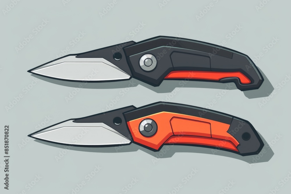 Aufkleber A pair of scissors lying on a table with a flat surface