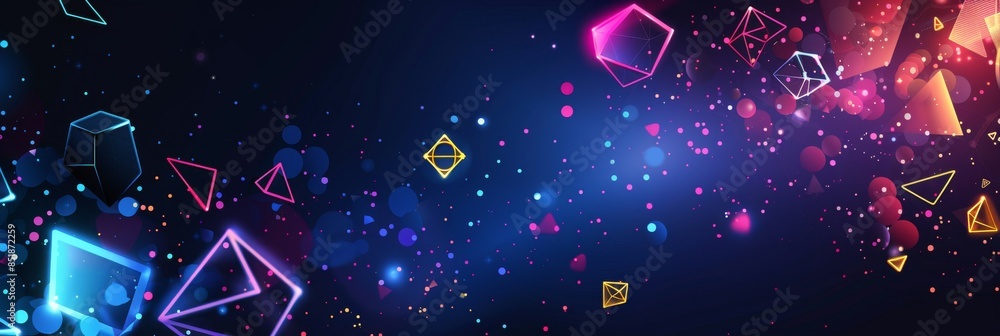 Aufkleber gamification, an abstract design with dynamic light trails and gaming badges, symbolizing progress t