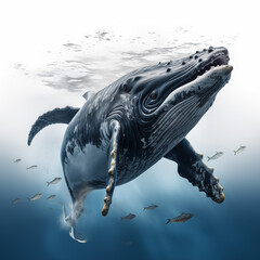 Whale in the natural environment. Marine photography.