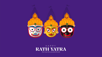 
illustration of Rath Yatra Lord Jagannath festival Social Media Post