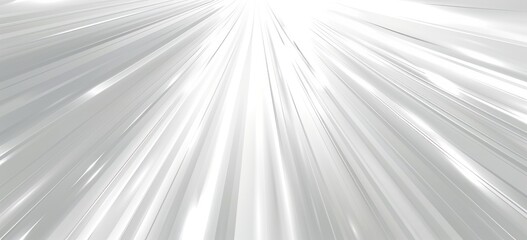 Fototapeta premium Silver rays of light against a clean white background, perfect for creating a modern banner, poster, or flyer with space for text