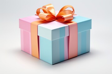 Obraz premium colorful gift box on solid white background, single object
