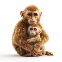 Obraz premium Monkey. 3D rendering cute animal isolated over white background.