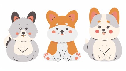 Obraz premium Dog. Flat vector illustration of cute animal. Baby nursery art.