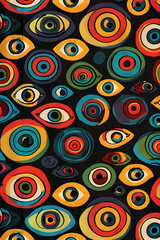 Naklejka premium Halloween Eyeball Pattern for Gift Wrap or Fabric Design