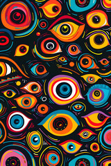 Fototapeta premium Halloween Eyeball Pattern for Gift Wrap or Fabric Design