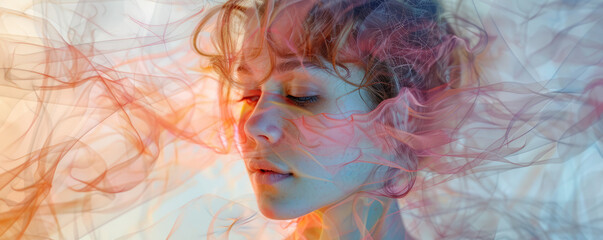 Beautiful woman portrait. Abstract concept photography gracefully capturing the essence of female creativity beauty and grace